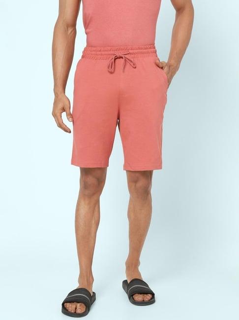 ajile by pantaloons dusty pink cotton slim fit lounge shorts