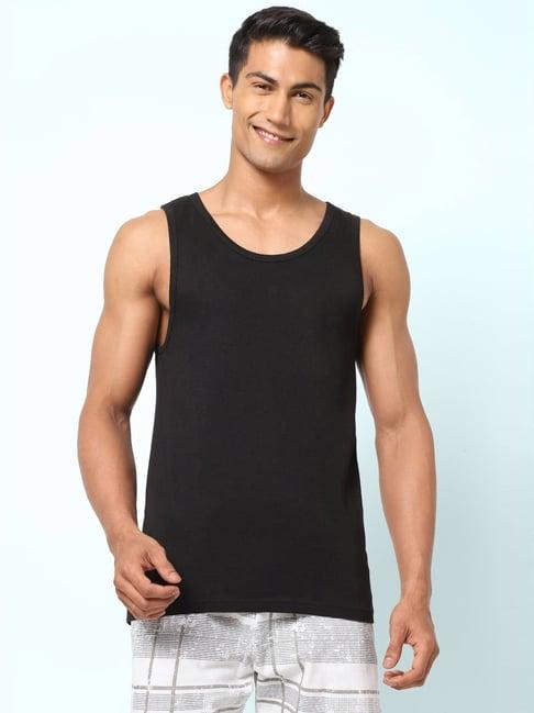 ajile by pantaloons black cotton slim fit vest