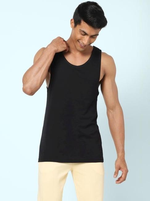 ajile by pantaloons black cotton slim fit vest