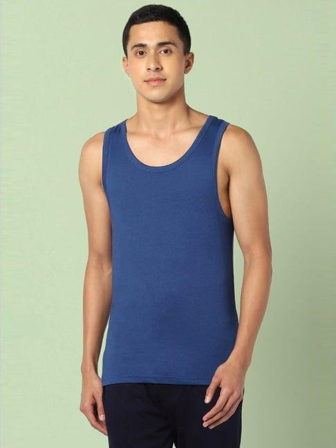 ajile by pantaloons navy cotton slim fit vest