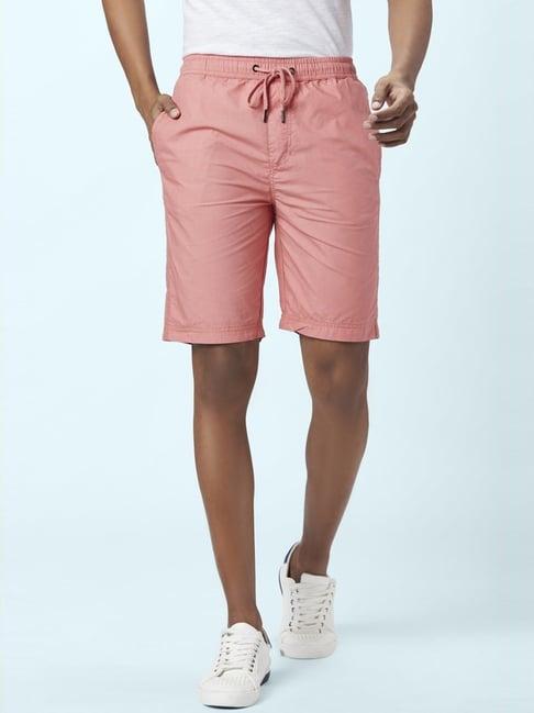 urban ranger by pantaloons coral cotton slim fit shorts