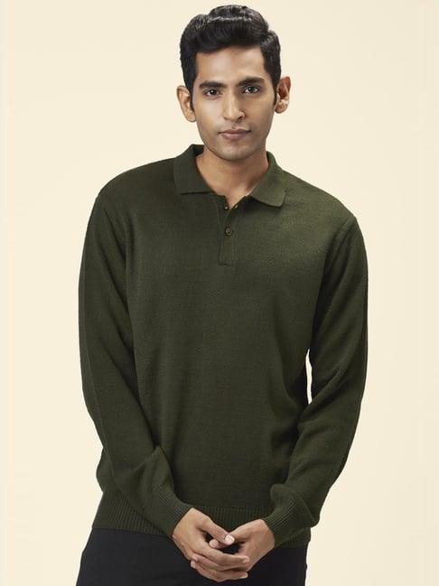 byford by pantaloons olive regular fit sweaters