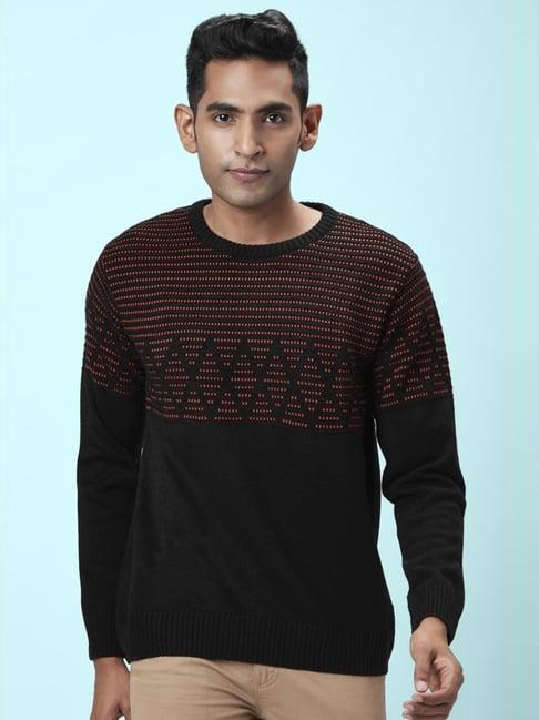 byford by pantaloons black regular fit printed sweaters