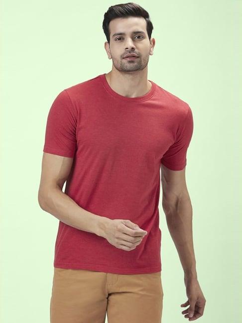 byford by pantaloons red melange regular fit t-shirt