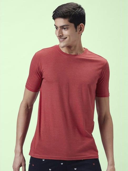 byford by pantaloons red melange regular fit t-shirt