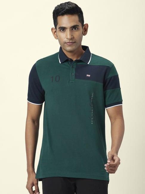 byford by pantaloons pine cotton slim fit self pattern polo t-shirt