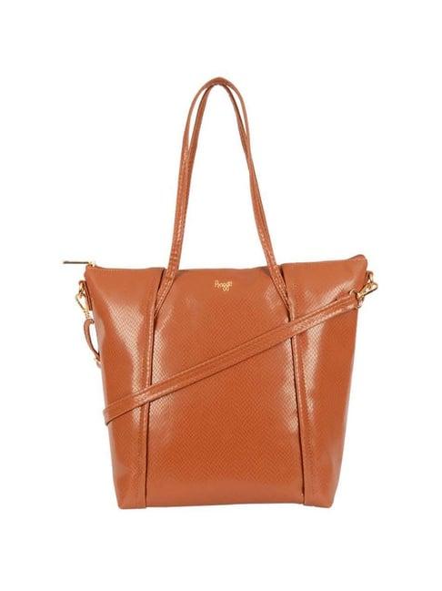 baggit tan textured large tote handbag