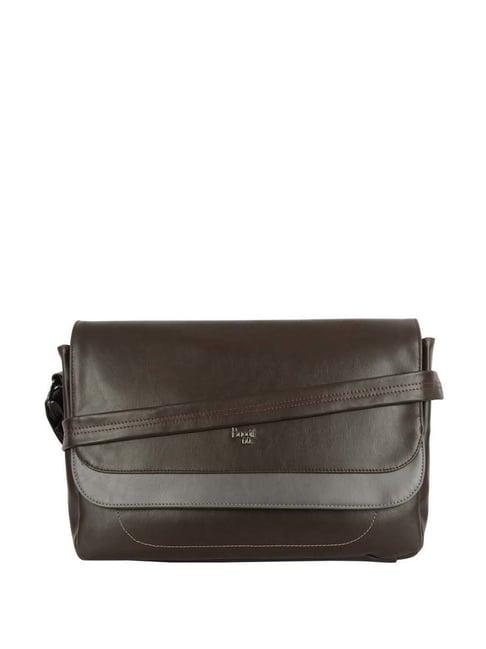 baggit brown solid large cross body bag