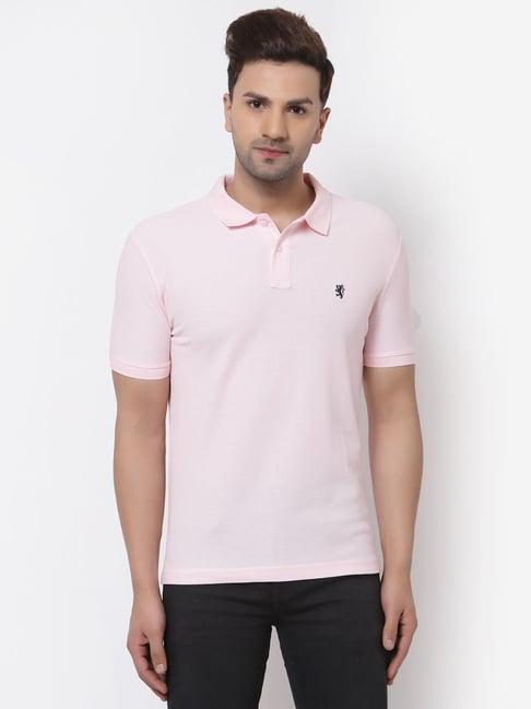 red tape light pink cotton regular fit polo t-shirt