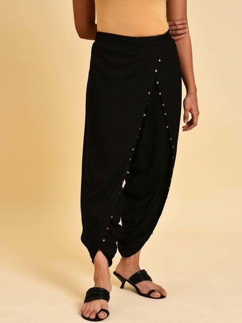 w black plain dhoti pants