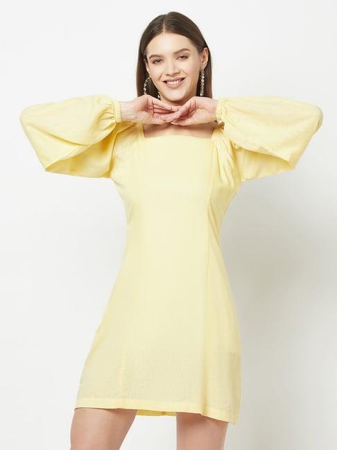 crimsoune club yellow shift dress