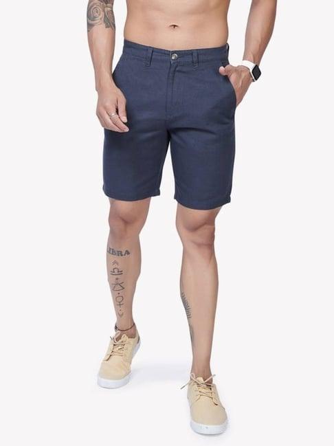 vastrado grey cotton regular fit shorts