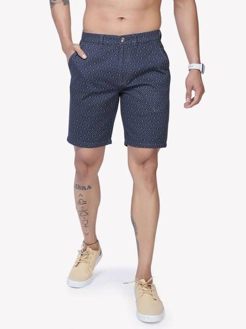 vastrado grey cotton regular fit printed shorts