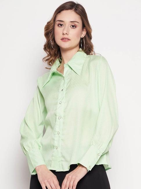 madame neon green embellished shirt