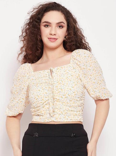 madame yellow printed top