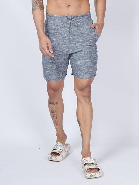 vastrado grey cotton regular fit texture shorts