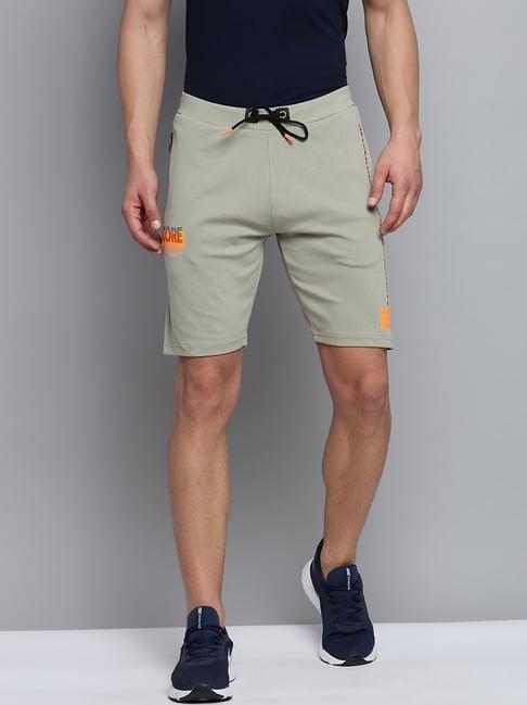 showoff olive regular fit printed shorts