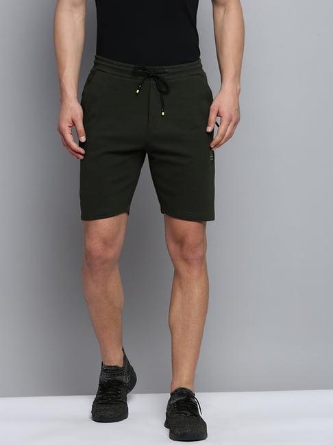 showoff olive regular fit shorts