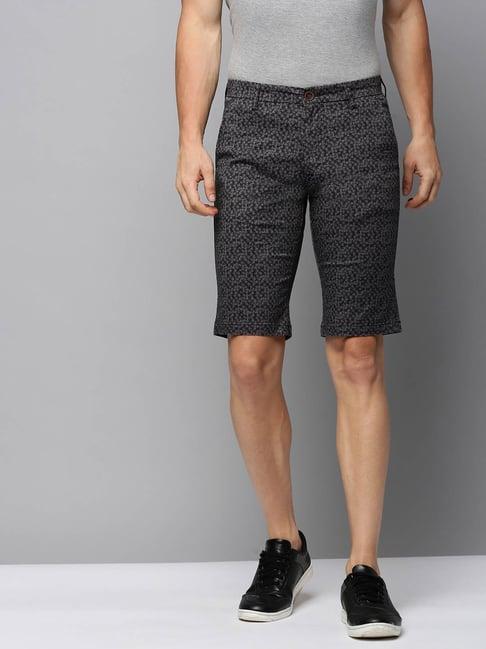 showoff grey regular fit printed shorts