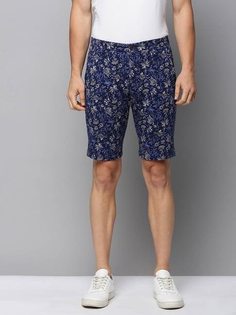 showoff blue regular fit printed shorts