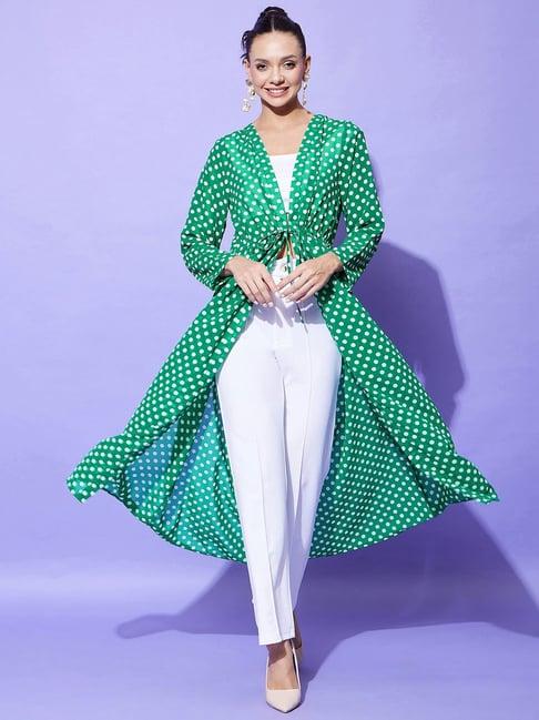 stylestone green polka dot print shrug