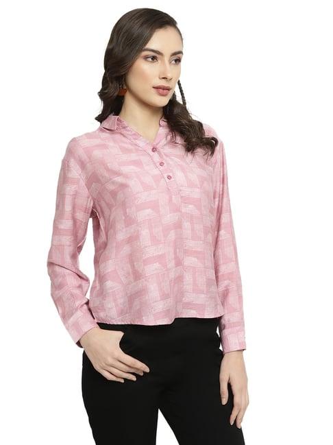 mettle pink geometric print shirt