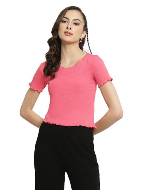 mettle coral cotton crop top