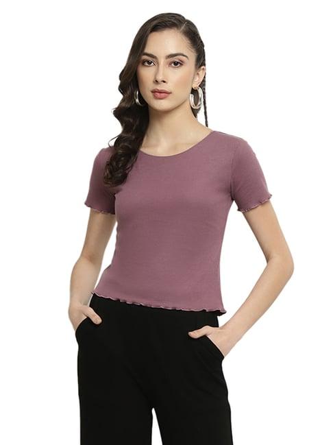 mettle purple cotton crop top