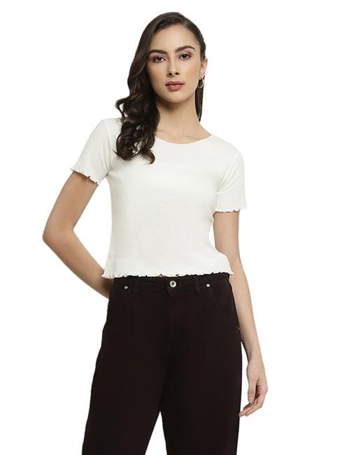 mettle white cotton crop top