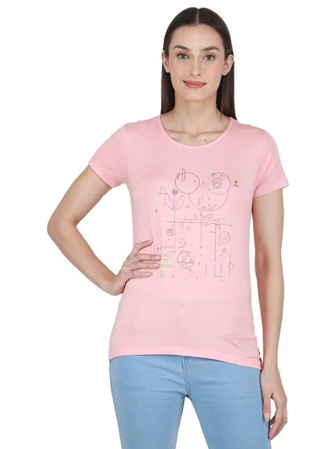 monte carlo peach printed t-shirt