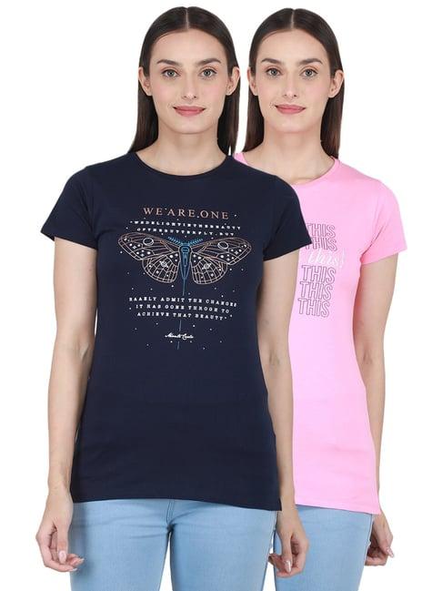 monte carlo pink & blue printed top - pack of 2