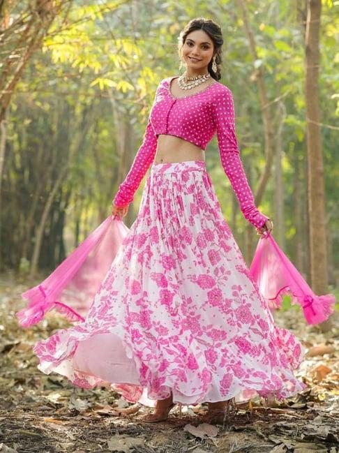 scakhi pink embellished lehenga choli set with dupatta