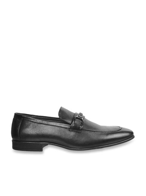 mochi men's black formal loafers