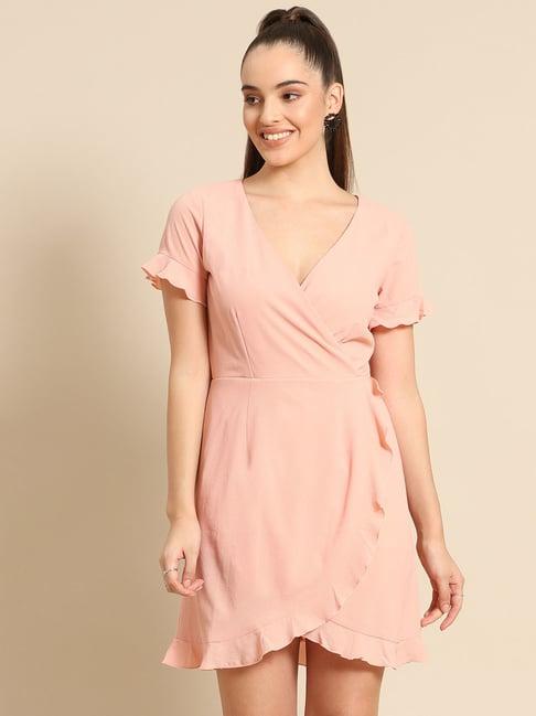 dodo & moa peach wrap dress