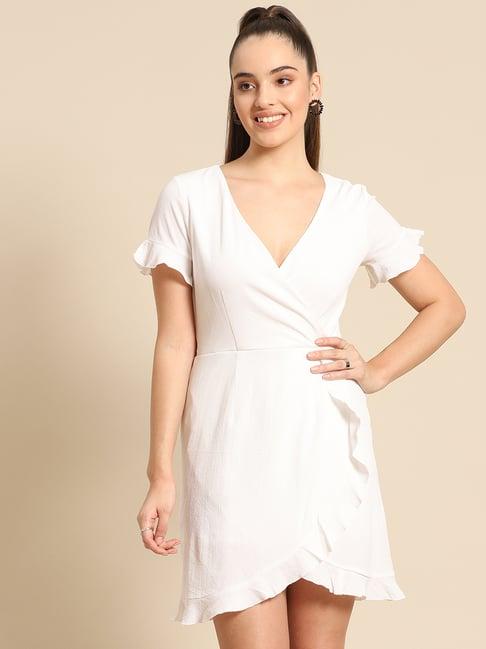 dodo & moa white wrap dress