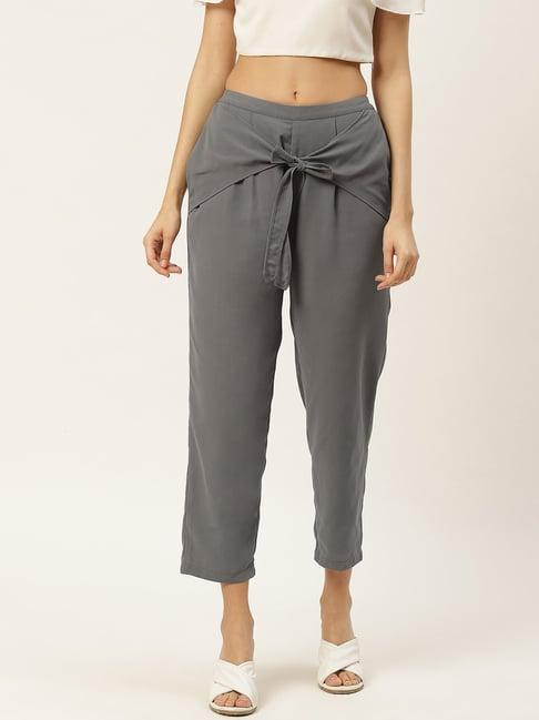 dodo & moa grey relaxed fit mid rise pants