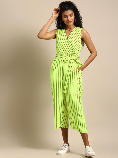 dodo & moa green striped jumpsuit