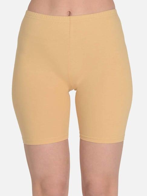 mod & shy beige cotton cycling sports shorts