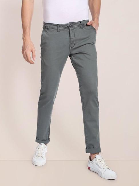 u.s. polo assn. grey cotton slim fit chinos