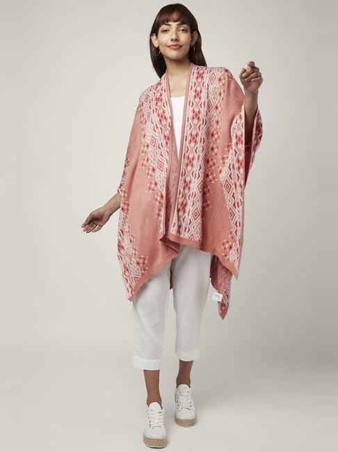 akkriti by pantaloons peach printed shrug