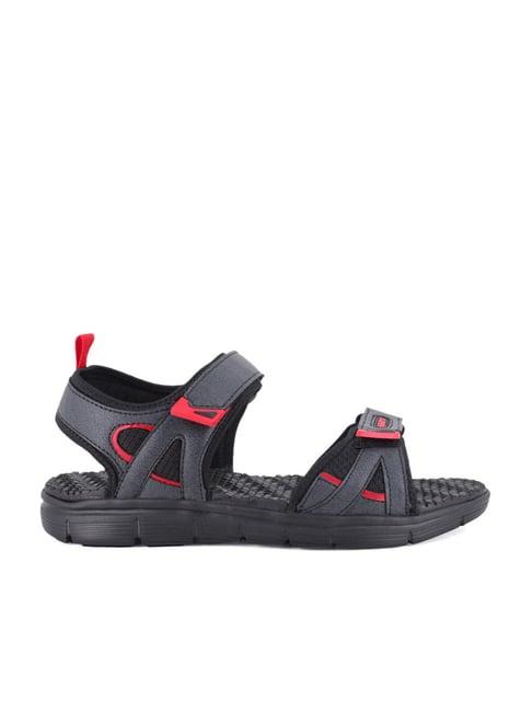 sparx men's black floater sandals