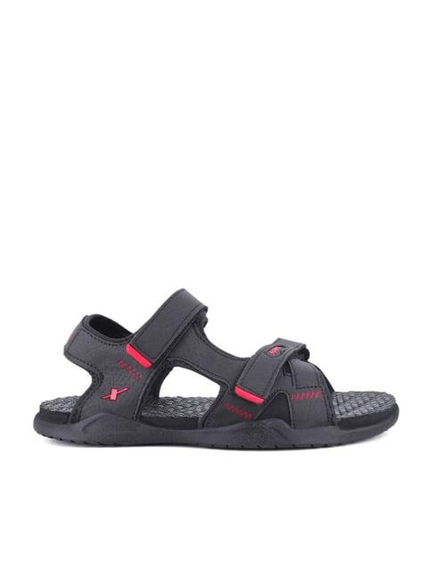 sparx men's black floater sandals