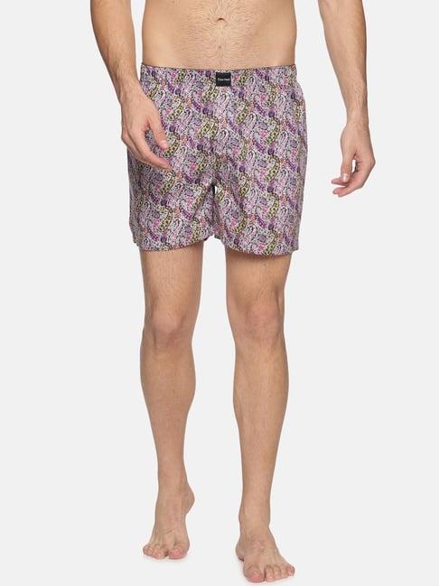 don vino purple regular fit printed boxers