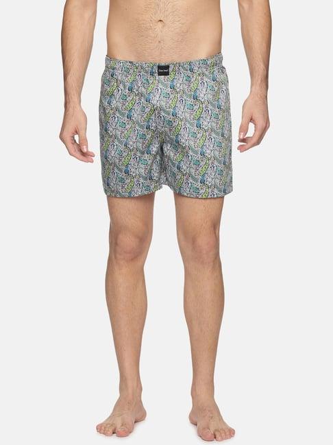 don vino green regular fit printed boxers