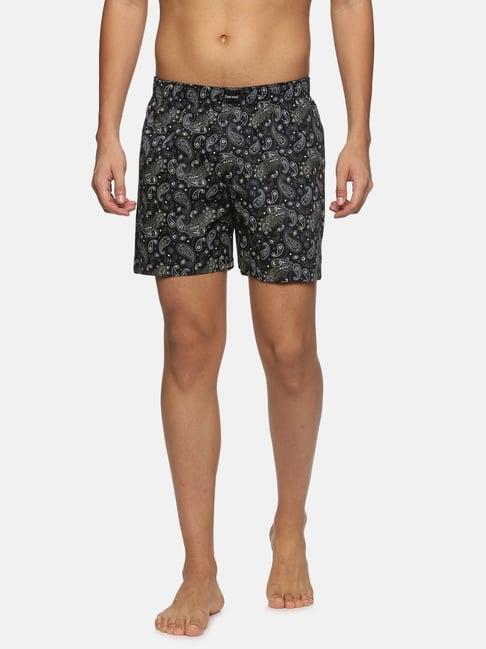 don vino black regular fit printed boxers