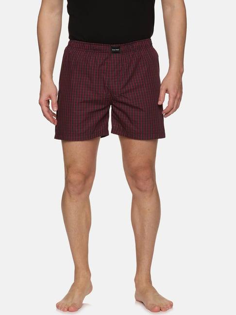 don vino red regular fit striped boxers