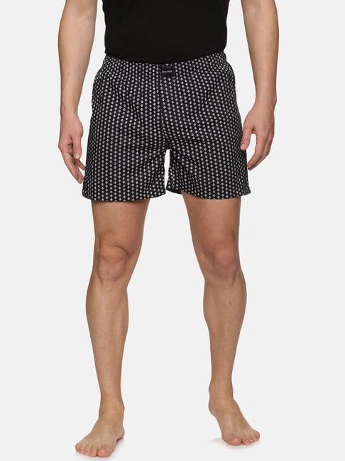 don vino black regular fit printed boxers