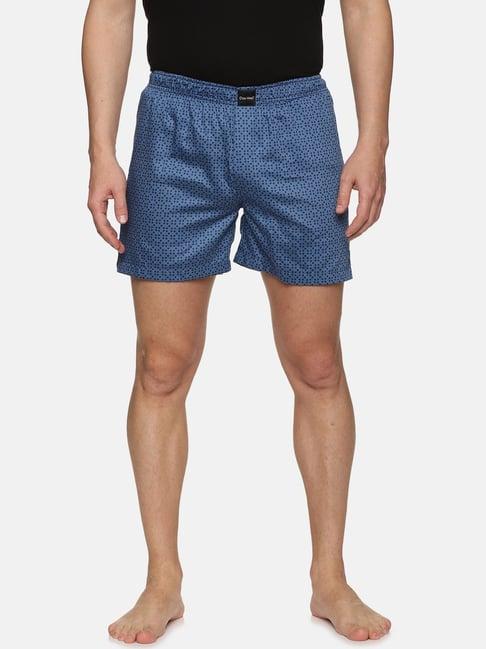 don vino blue regular fit printed boxers