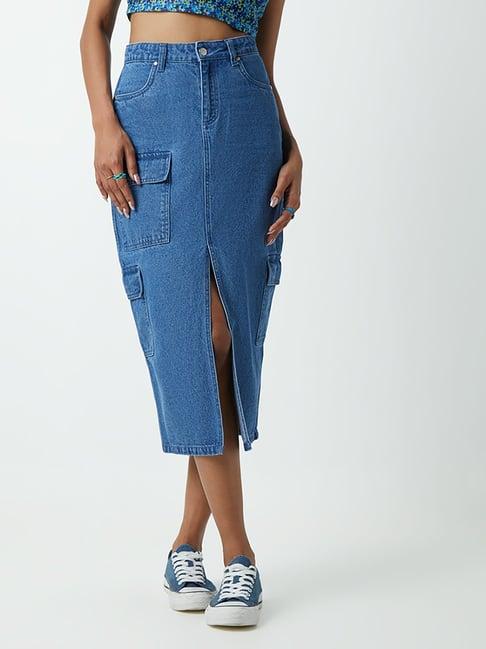 nuon by westside blue denim skirt