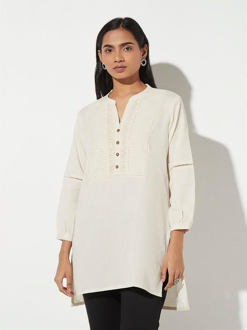 utsa by westside light beige high-low kurti